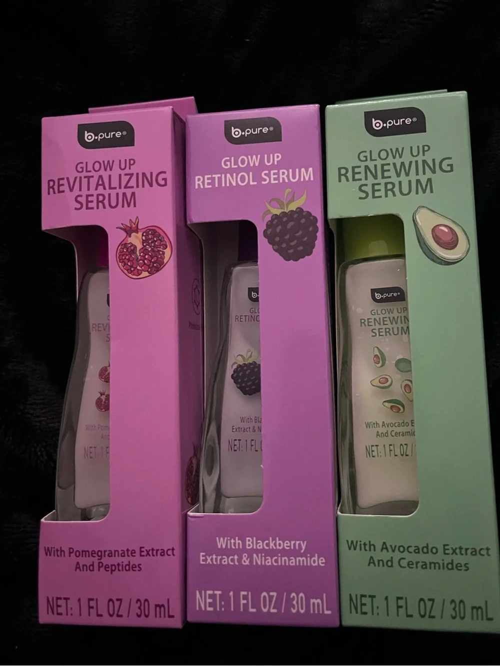 NWT NIB bpure Glow up Serums set of 3